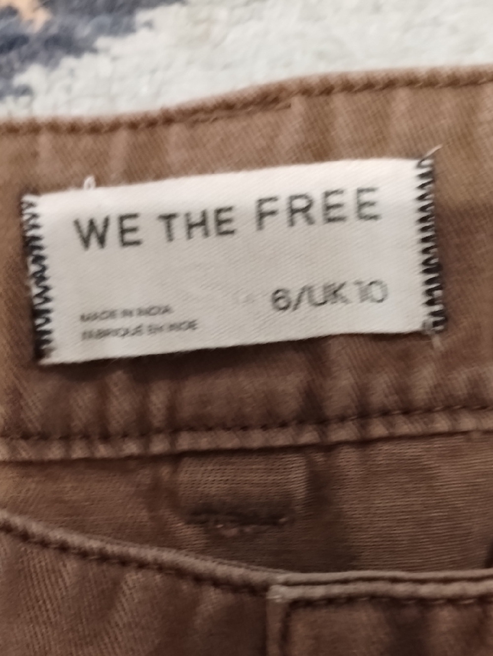 We The Free People Lay Down Chino Trousers 6 Brownie - Picture 7 of 9